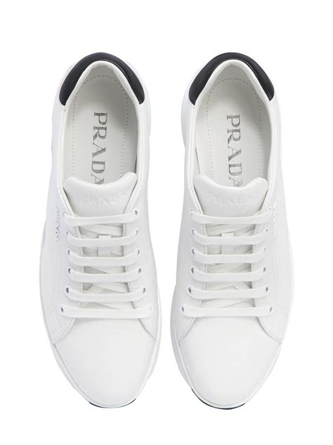 prada mens sneakers white|prada white platform sneakers.